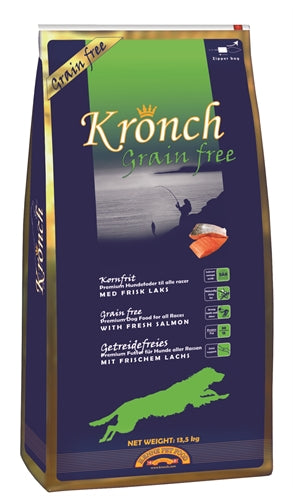 Kronch hondenvoer graanvrij - met zalm, glucosamine en omega-3 - 13,5 kg