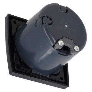 C-line schuko contactdoos met klep en zwart opal raam + isodoos