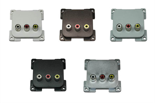C-line video en audio contactdoos zilver