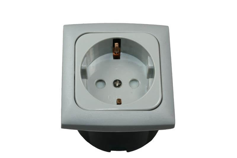 Cargue la imagen en el visor de la galería, C-line wandcontactdoos met opal afdekraam grijs
