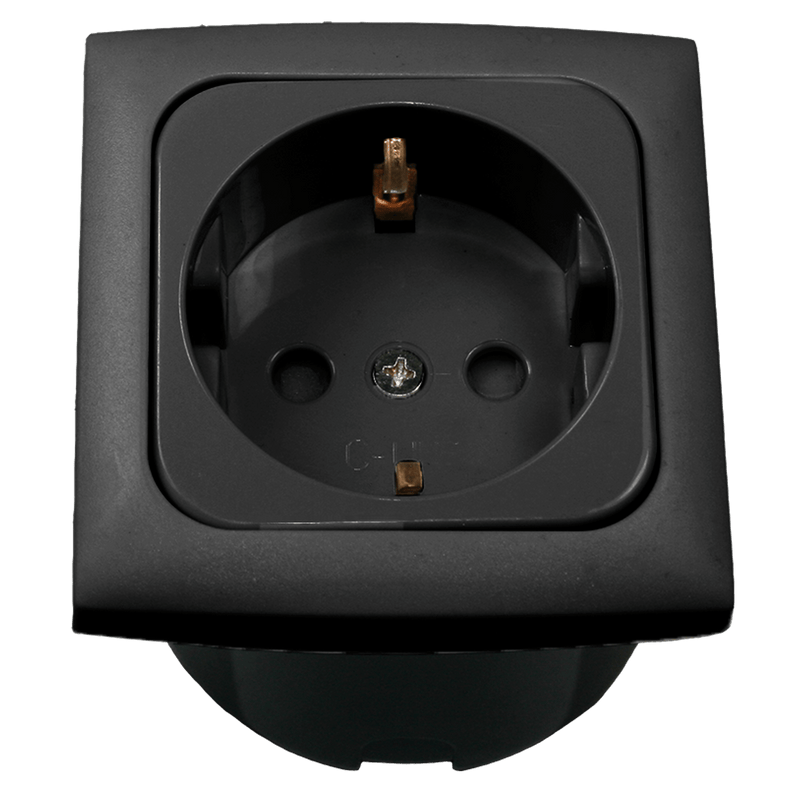 Cargue la imagen en el visor de la galería, C-line wandcontactdoos met opal afdekraam antraciet
