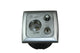 C-line 12 volt contactdoos met antenne en satelliet aansluiting met opal afdekraam zilver