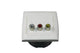 C-line video en audio contactdoos met opal afdekraam wit - zonder verkoopverpakking