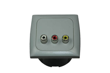 C-line video en audio contactdoos met opal afdekraam grijs - zonder verkoopverpakking