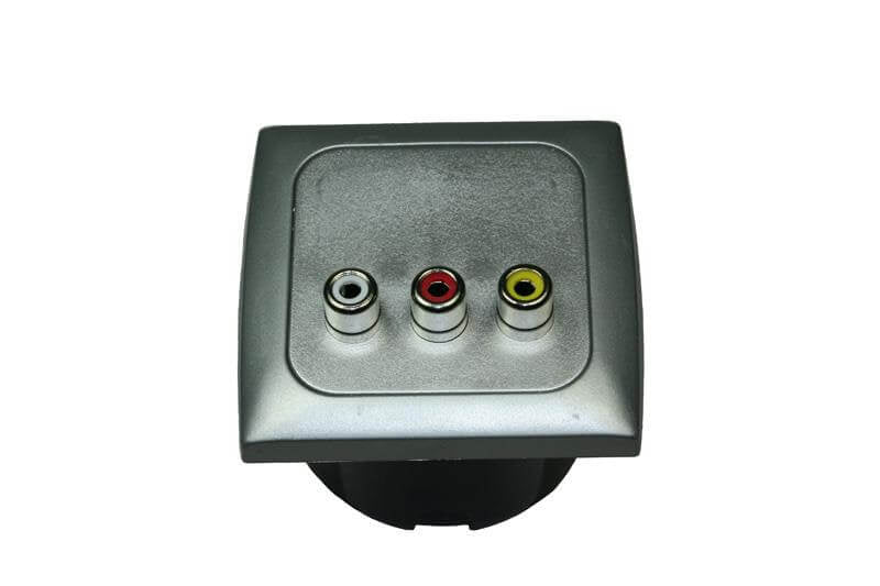 Chargez l'image dans la visionneuse de la galerie, C-line video en audio contactdoos met opal afdekraam zilver - zonder verkoopverpakking
