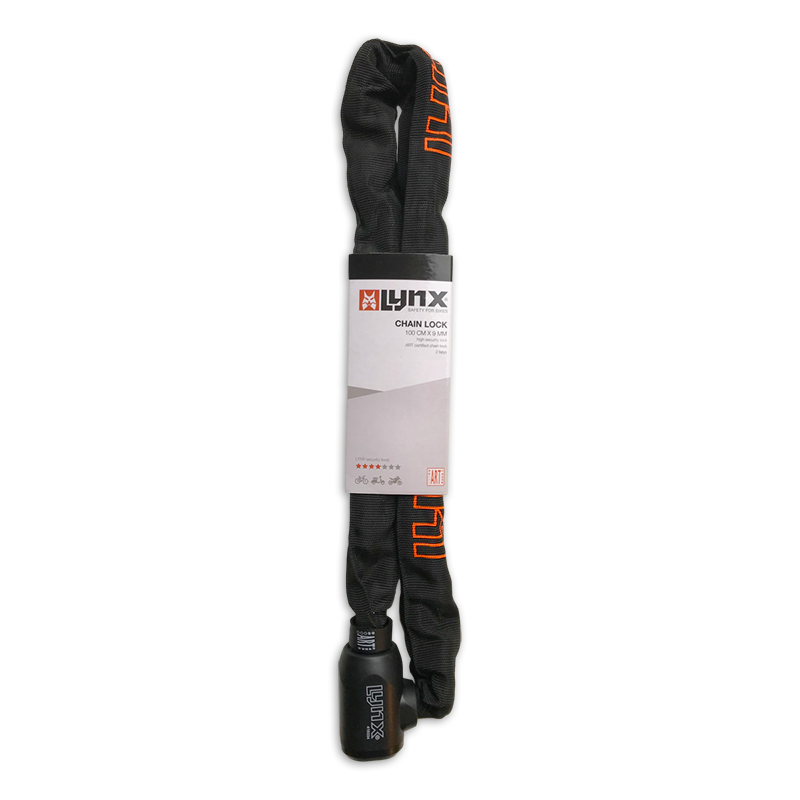 Load image into Gallery viewer, Lynx kettingslot art-2 100cmx9.0mm nylon hoes zwart op kaart
