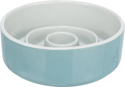 Afbeelding laden in galerijviewer, Trixie voerbak slowfeeding keramiek grijs blauw
