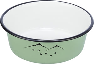 Trixie voerbak drinkbak emaille rvs groen