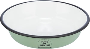Trixie Voer waterbak plat emaille rvs groen