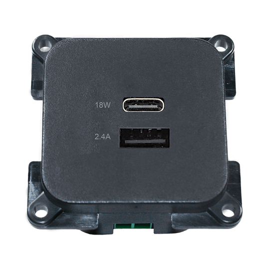C-line usb laadcontactdoos met usb-a en usb-c - ece r10 - antraciet - zonder verkoopverpakking