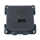 C-line usb laadcontactdoos met usb-a en usb-c - ece r10 - antraciet - zonder verkoopverpakking