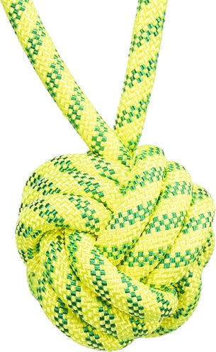 Trixie aquatoy touw met bal drijvend polyester geel groen