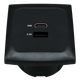C-line usb laadcontactdoos met usb-a en usb-c met opal afdekraam zwart