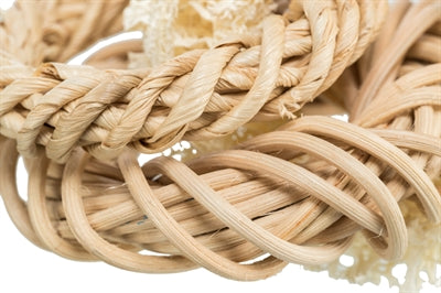 Load image into Gallery viewer, Trixie luffaring met rotan-en maisblad ring naturel
