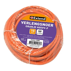Verlengsnoer 10m oranje ongeaard max 3500w 2x1,5mm