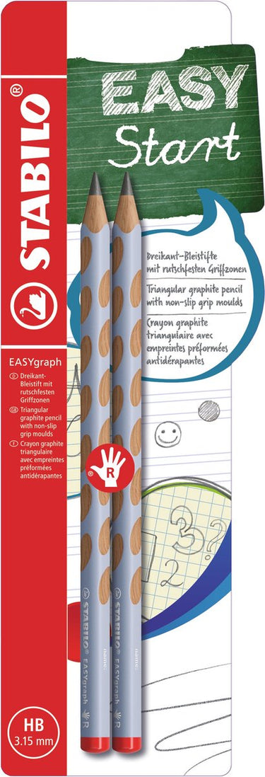 Stabilo easygraph pastel hb rechtshandige grafietpotloden blauw - 2dlg.
