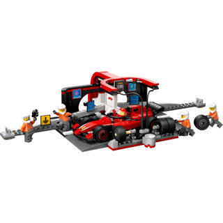 Lego city f1 pitstop en pitcrew met ferrari auto - 60443