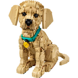 Lego ® icons golden retriever puppy - decoratieve dierenfiguur - bouwset voor volwassenen - 11384