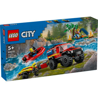Load image into Gallery viewer, Lego LEGO City 60412 4X4 Brandweerauto met Reddingsboot
