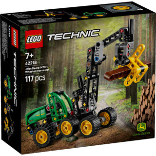 Lego ® technic john deere 1470h houtoogstmachine - werkende klauw en boomstam - modelbouwspeelgoed - 42218