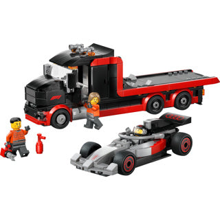 Afbeelding laden in galerijviewer, Lego city 60493 f1 displaytruck met audi f1 racewage
