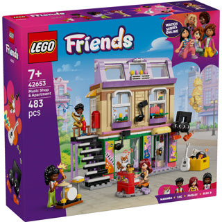 Afbeelding laden in galerijviewer, Lego friends muziekwinkel en appartement bouwpakket voor kinderen - 42653
