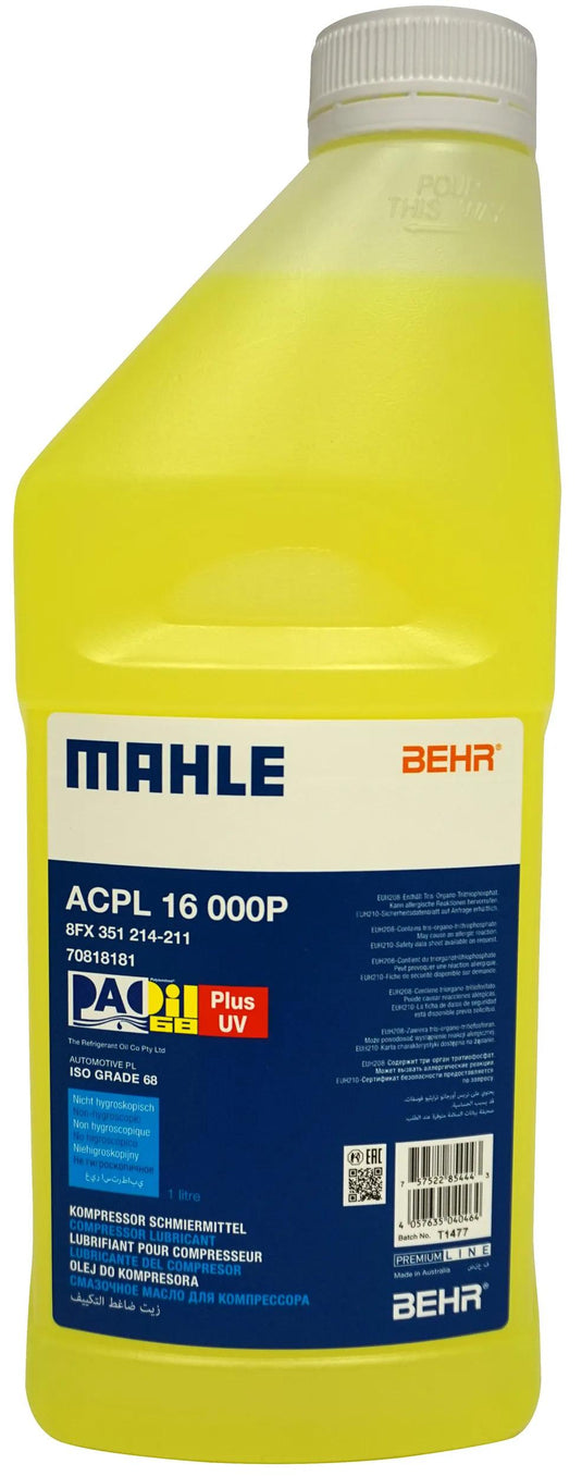 Mahle a c compressor oil plus u pao 68 1l bottle