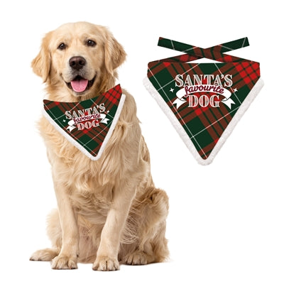 Load image into Gallery viewer, Plenty gifts Kerst bandana santa's favourite dog ruit rood groen
