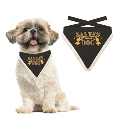 Load image into Gallery viewer, Plenty gifts Kerst bandana santa's favourite dog zwart
