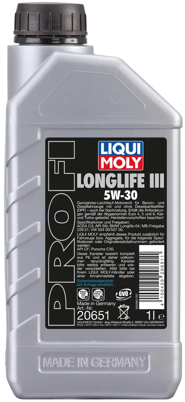 Liqui moly motorolie profi longlife iii profi ll iii 5w-30 1l