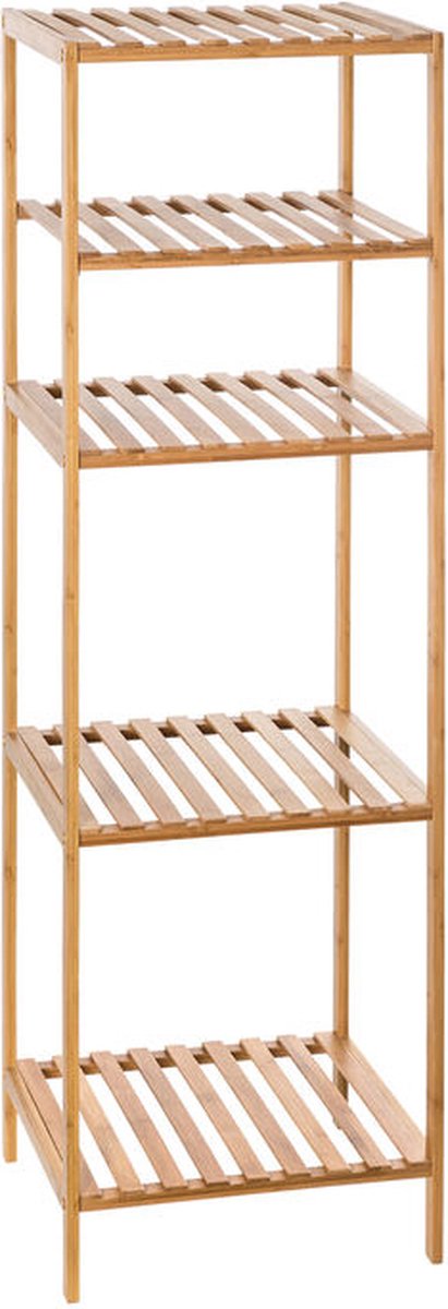 Five simply smart 5five opbergrek met 5 niveaus voor de badkamer natuurlijk bamboe 35x32x77 cm naturel hout