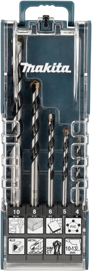Makita e-14255 carbide multifunctionele boorset 5-delig 4 mm, 5 mm, 6 mm, 8 mm, 10 mm snelspanboorhouder 1 set(s)
