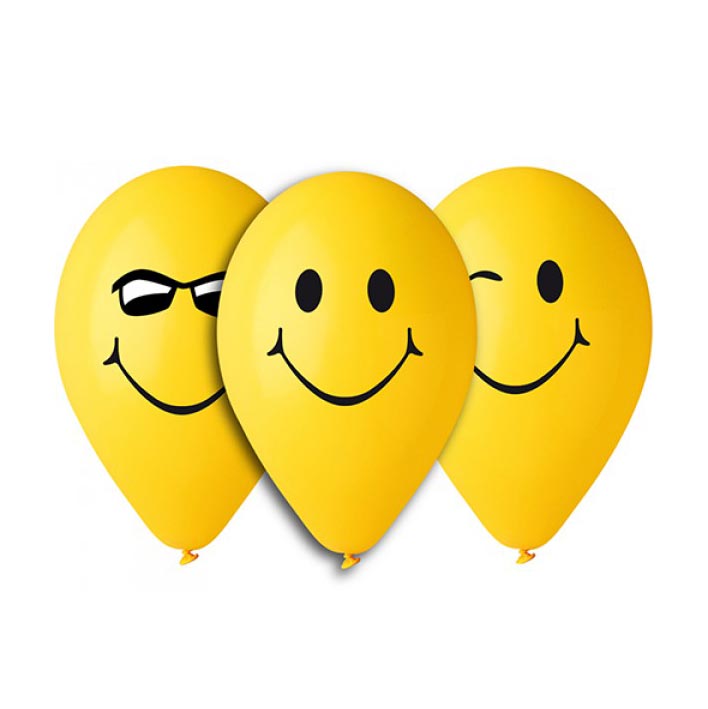 Load image into Gallery viewer, Smiley Ballonnen, 5st.
