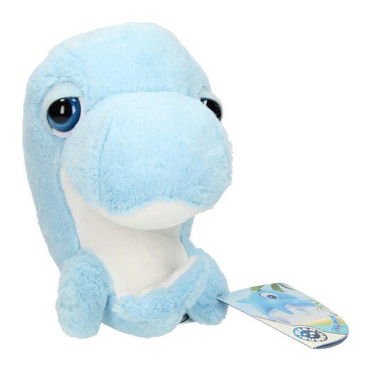 Knuffel big head pluche dolfijn, 21cm