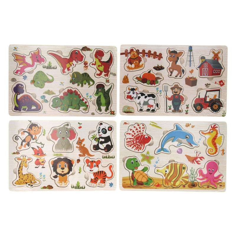 Afbeelding laden in galerijviewer, Houten noppenpuzzel thema, 6st.
