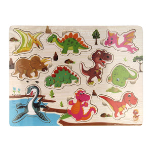 Houten inlegpuzzel dino, 10st.