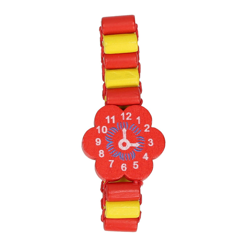 Load image into Gallery viewer, Houten horloge bloem
