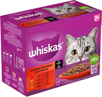 Load image into Gallery viewer, Whiskas Whis multipack pouch senior vlees selectie in saus
