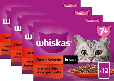 Load image into Gallery viewer, Whiskas Whis multipack pouch senior vlees selectie in saus
