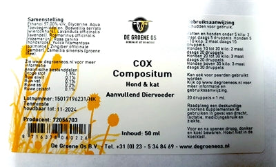Load image into Gallery viewer, De groene os Cox compositum hond kat
