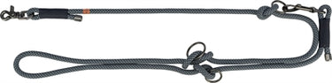 Trixie soft rope hondenriem verstelbaar zwart grijs
