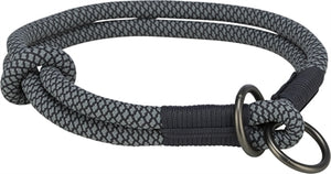 Trixie halsband hond soft half-slip zwart grijs