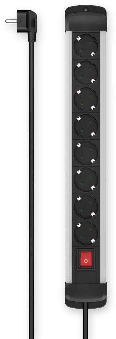 Hama stekkerdoos - 8-voudig - 1,5m kabel - aluminium