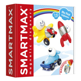 Smartmax my first explorers - magnetische auto en vliegtuig bouwen - bouwset met korte en lange staven - educatief speelgoed voor peuters - vanaf 1 jaar