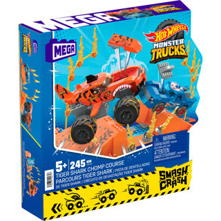 Load image into Gallery viewer, Mega bloks mega hot wheels monster trucks tiger shark chomp course

