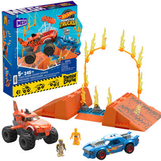 Load image into Gallery viewer, Mega bloks mega hot wheels monster trucks tiger shark chomp course
