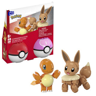 Load image into Gallery viewer, Pokemon mega 2-pack eevee en charmander
