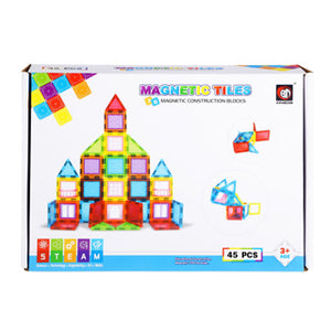 Science magnetische tegels - 45 delig 6,5 cm