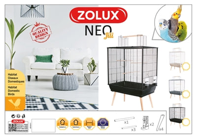 Load image into Gallery viewer, Zolux vogelkooi neo jili zwart
