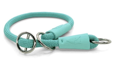 Load image into Gallery viewer, Morso half slip halsband hond regular rope gerecycled aquamarine blauw
